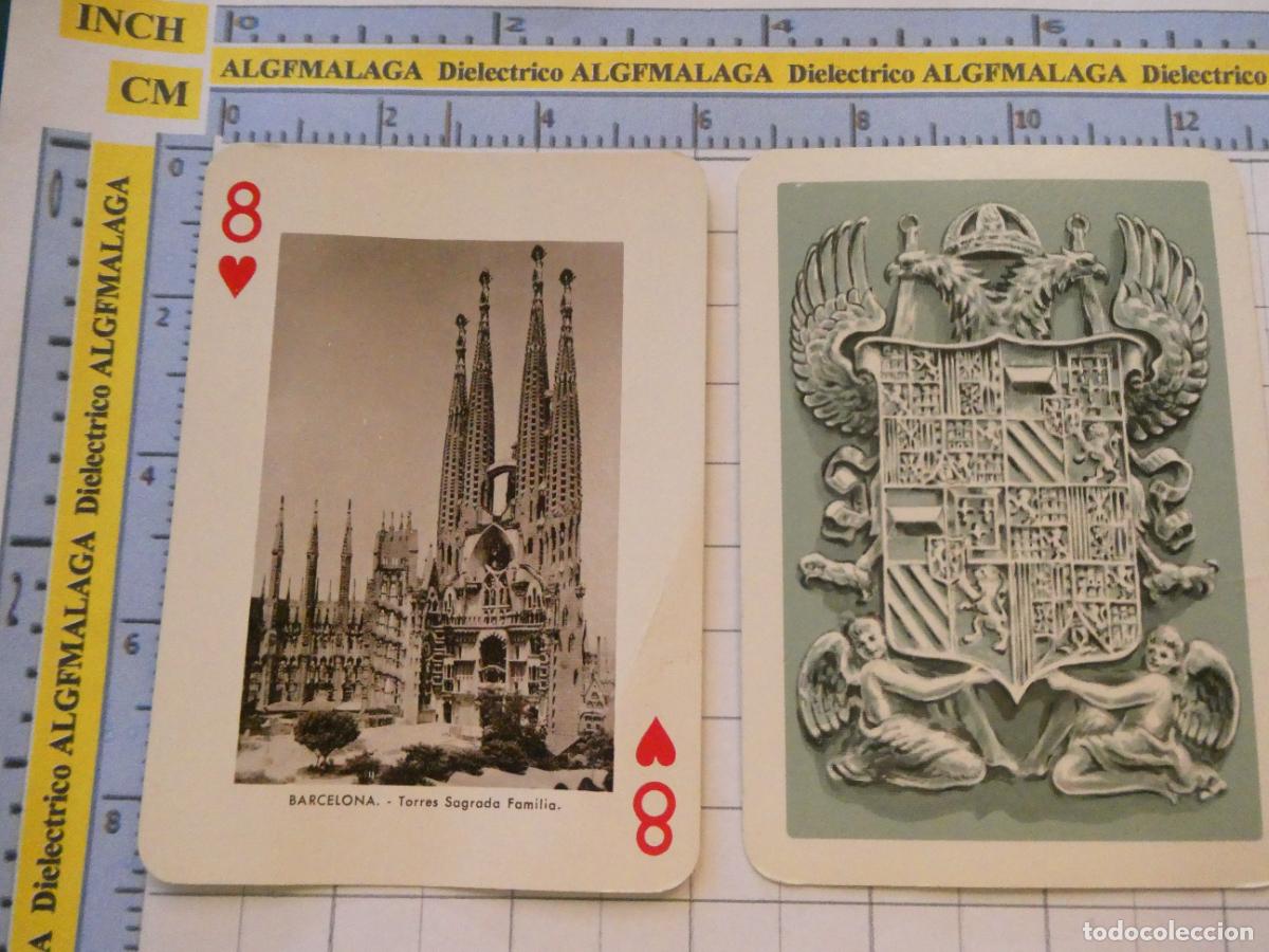 Baralhos de cartas: NAIPE CARTA BARAJA POKER FOURNIER A&Ntilde;O 1959 MONUMENTOS DE ESPA&Ntilde;A. BARCELONA LA SAGRADA FAMILIA