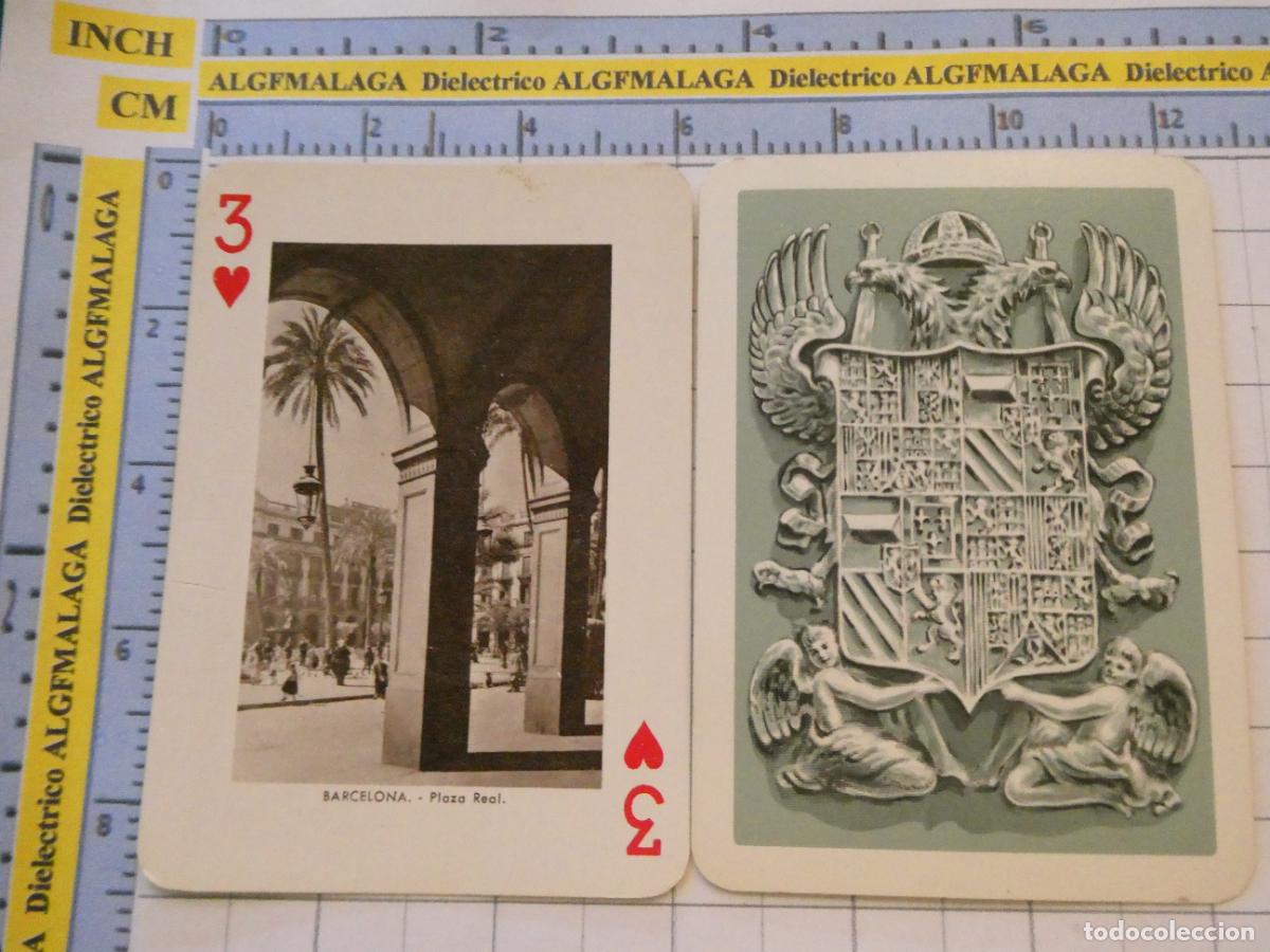 Baralhos de cartas: NAIPE CARTA BARAJA POKER FOURNIER A&Ntilde;O 1959 MONUMENTOS DE ESPA&Ntilde;A. BARCELONA PLAZA REAL