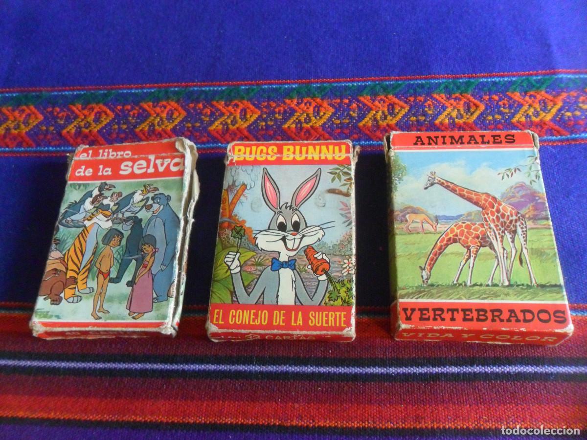 Barajas de cartas: FOURNIER BARAJA COMPLETA EL LIBRO DE LA SELVA 1966, BUGS BUNNY CONEJO SUERTE, ANIMALES VERTEBRADOS