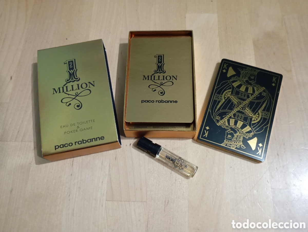 Barajas de cartas: One Million Baraja Negra Poker Paco Rabanne con muestra atomizador Sin uso # juego de cartas