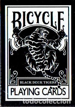Barajas de cartas: Barajas de p&oacute;ker Bicycle Playing cards Black Deck Tigers (blanca y roja)