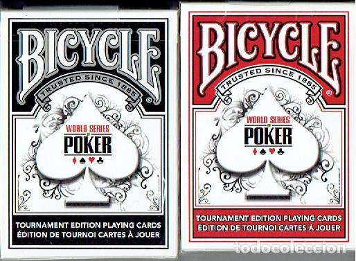 Barajas de cartas: Dos barajas Bicycle World Series of Poker (negra y roja)