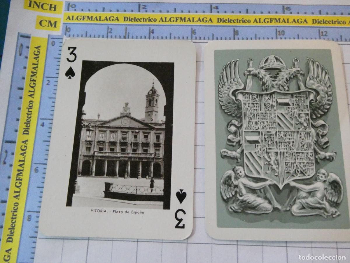 Barajas de cartas: NAIPE CARTA BARAJA POKER FOURNIER A&Ntilde;O 1959 MONUMENTOS ESPA&Ntilde;A. VITORIA PLAZA DE ESPA&Ntilde;A