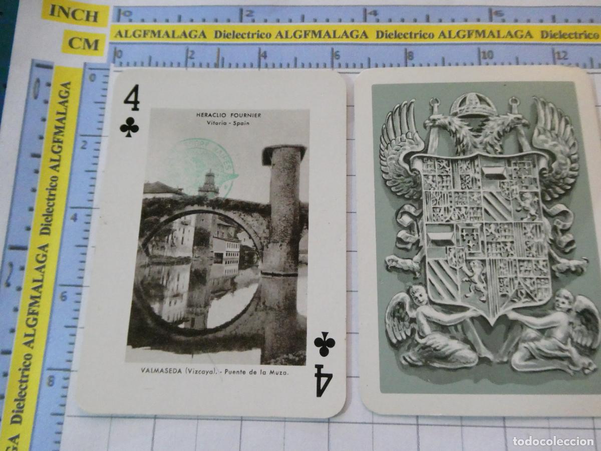 Barajas de cartas: NAIPE CARTA BARAJA POKER FOURNIER A&Ntilde;O 1959 MONUMENTOS ESPA&Ntilde;A. VALMASEDA VIZCAYA PUENTE MUZA