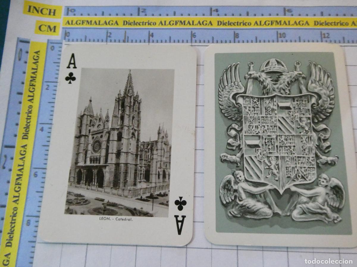 Barajas de cartas: NAIPE CARTA BARAJA POKER FOURNIER A&Ntilde;O 1959 MONUMENTOS ESPA&Ntilde;A. LE&Oacute;N CATEDRAL