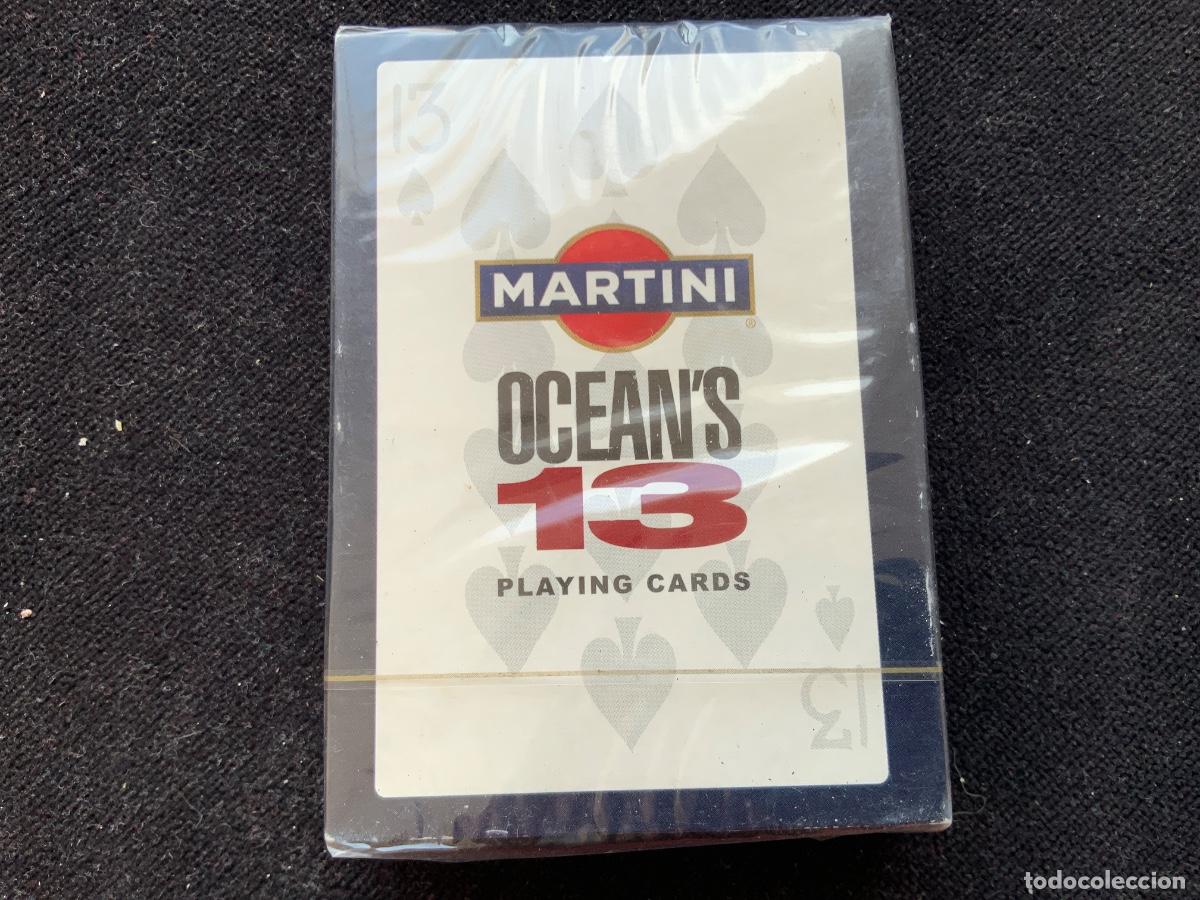 Barajas de cartas: Baraja de cartas o naipes , publicidad Martini Ocean&rsquo;s 13, poker, warner bros 2007. Precintada.