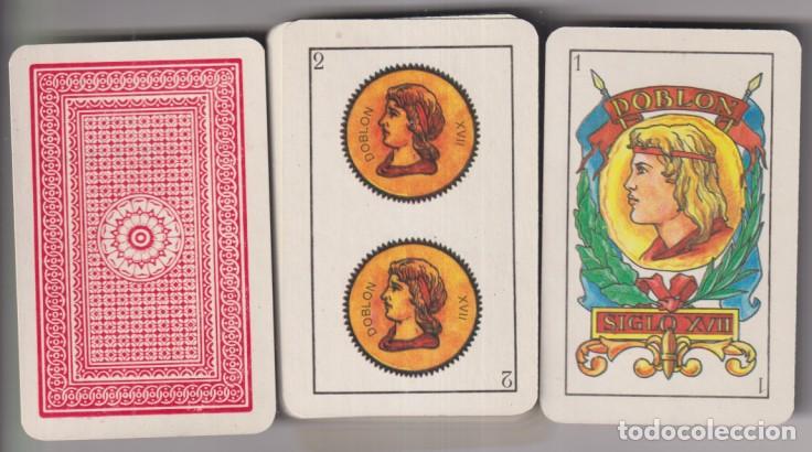 Barajas de cartas: Baraja Espa&ntilde;ola. Dobl&oacute;n. Siglo XVII. 40 cartas. Sin usar. Abierto para catalogar