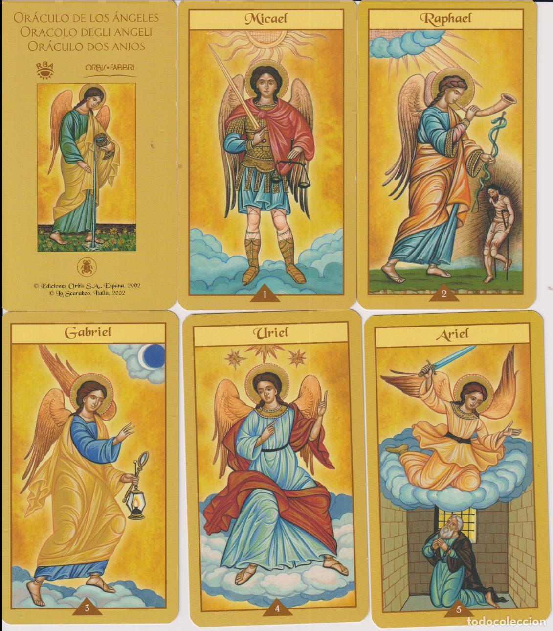Barajas de cartas: 32 NAIPES &ndash; OR&Aacute;CULO DE LOS &Aacute;NGELES &ndash; EDICIONES ORBIS - 2002 - Foto 2