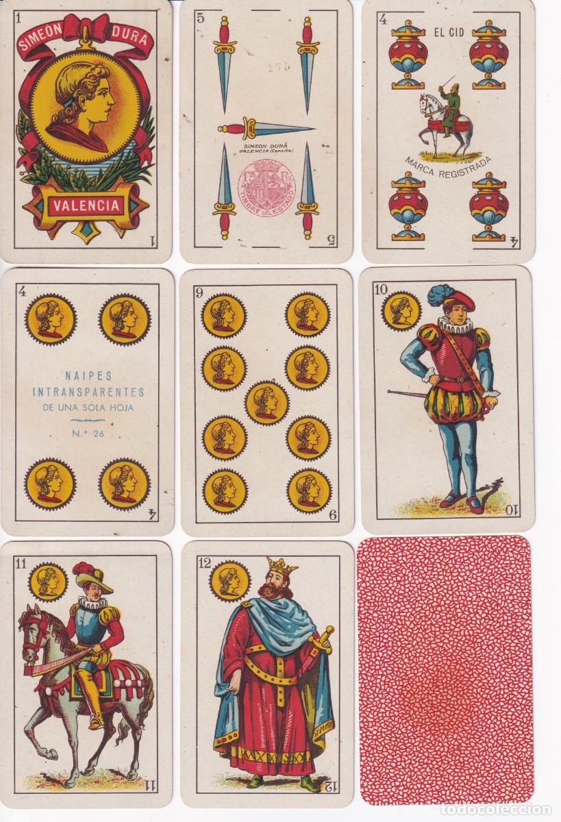 Kartenspiele: 348E - BARAJA DE EL CID N&ordm; 26 DEL A&Ntilde;O 1939 CON 48 NAIPES DE HIJOS DE SIMEON DURA (con manchas)