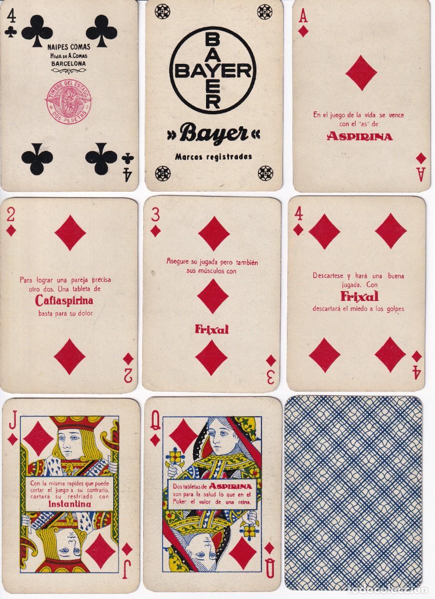 Barajas de cartas: 345B- BARAJA DE POKER DE BAYER DEL A&Ntilde;O 1939 CON 52 NAIPES DE NAIPES COMAS