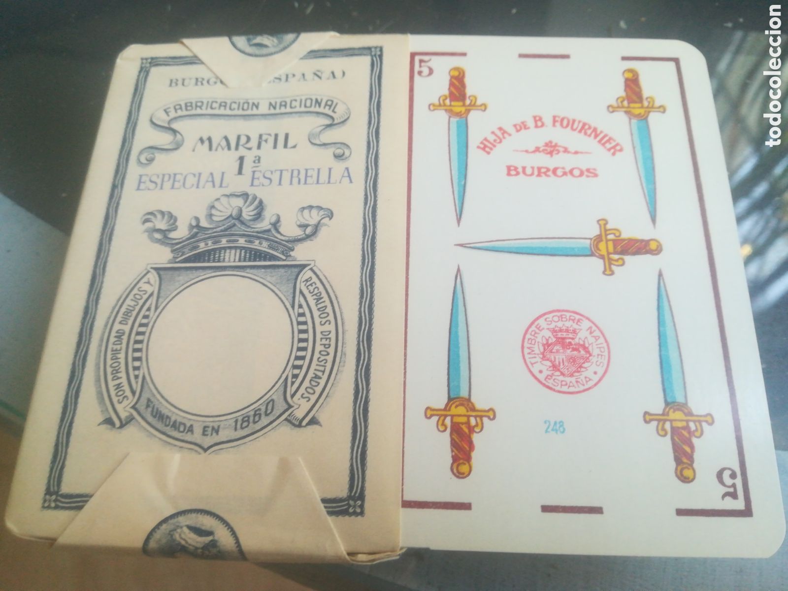 Barajas de cartas: Baraja hija de fournier, antigua.