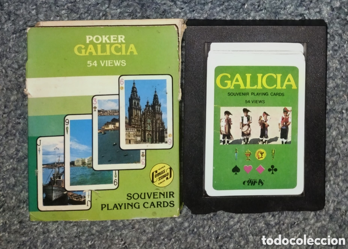 Barajas de cartas: BARAJA de POKER GALICIA de 54 CARTAS en BUEN ESTADO con se&ntilde;ales de uso normales CARTAS como NUEVAS