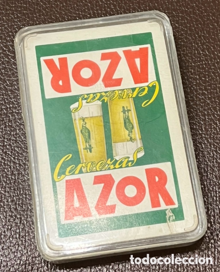 Barajas de cartas: Baraja Espa&ntilde;ola. Publicidad Cervezas AZOR. Fournier.