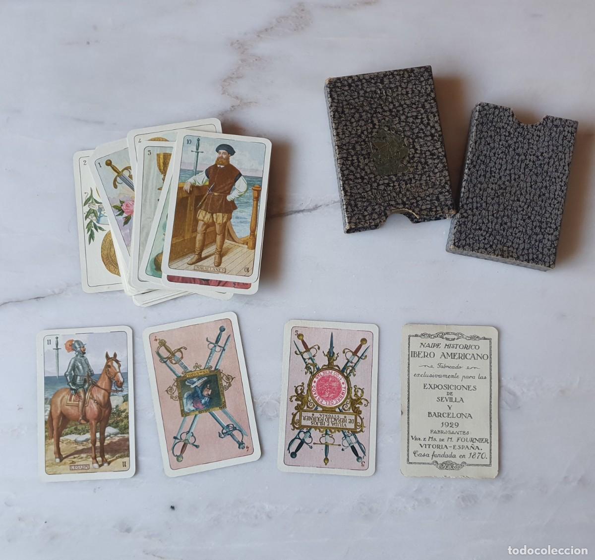 Barajas de cartas: Baraja Espa&ntilde;ola Genuina &rdquo;Naipe Hist&oacute;rico Ibero-Americano&rdquo; Fournier 1929 - Edici&oacute;n Original de &Eacute;poca