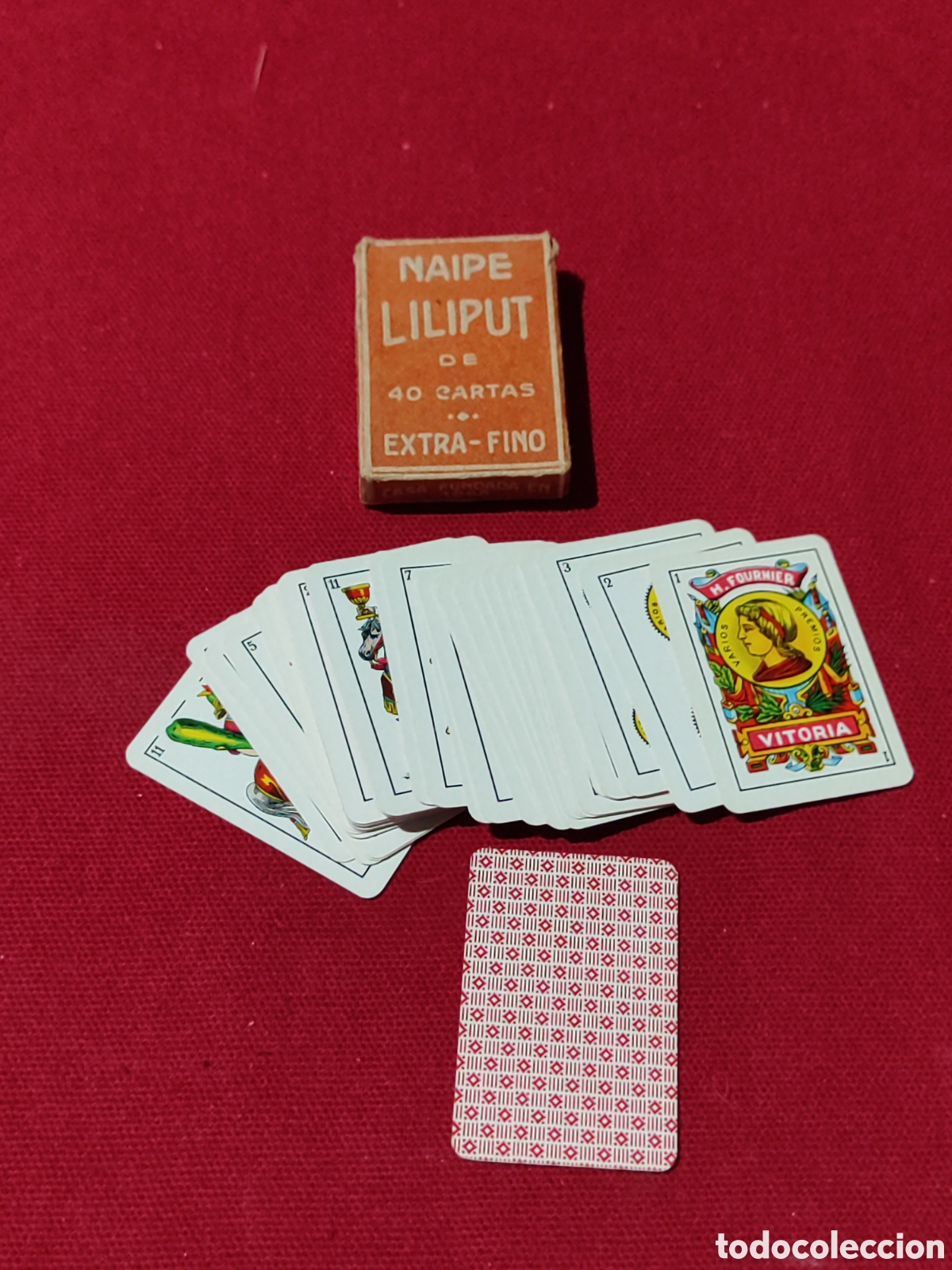Barajas de cartas: Antigua baraja espa&ntilde;ola NAIPE LILIPUT DE FOURNIER NUEVA