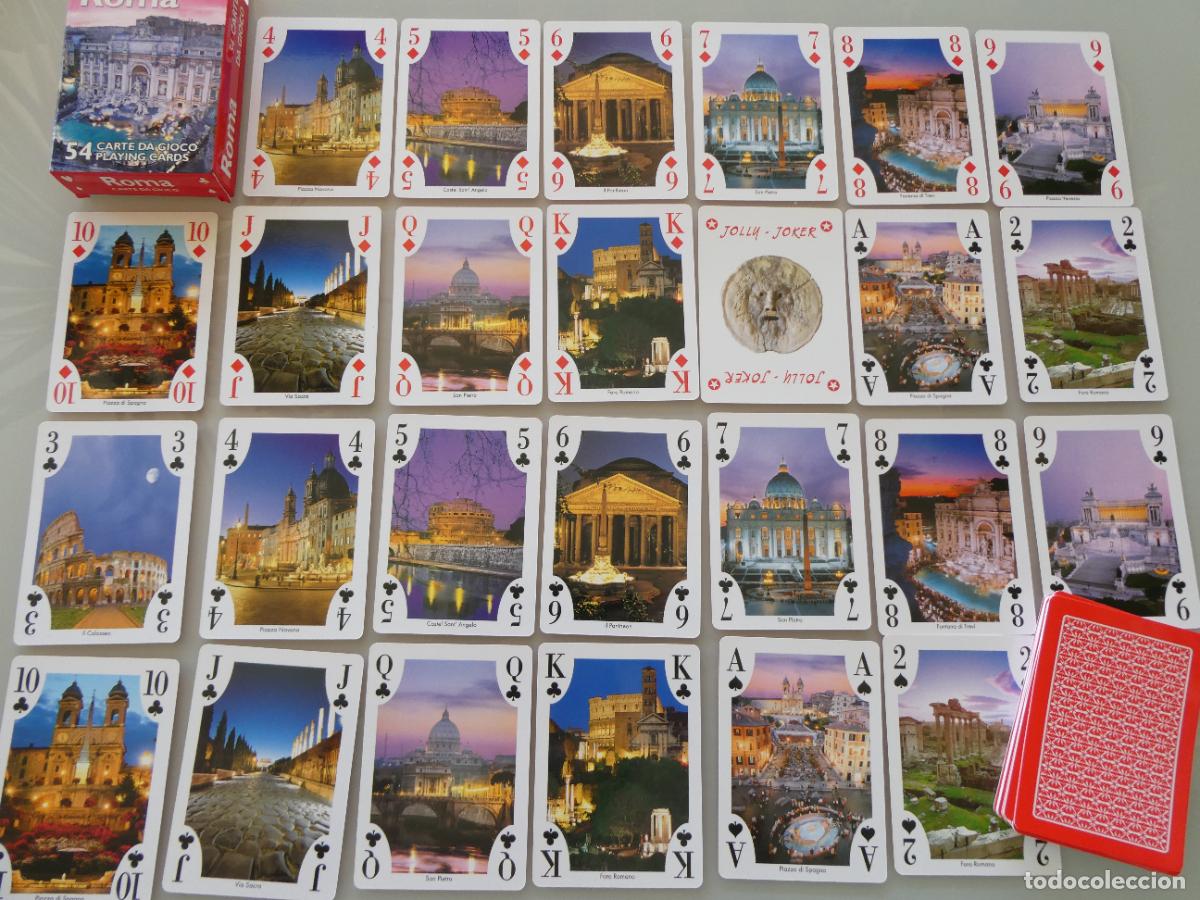 Barajas de cartas: BARAJA DE CARTAS P&Oacute;KER. ROMA ITALIA. CADA NAIPE UNA FOTO POSTAL MONUMENTOS. 110GR