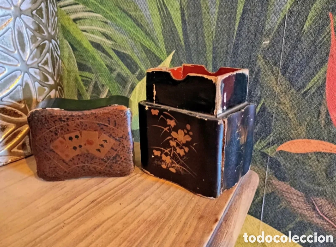 Barajas de cartas: Porta cartas antiguo chino lacado