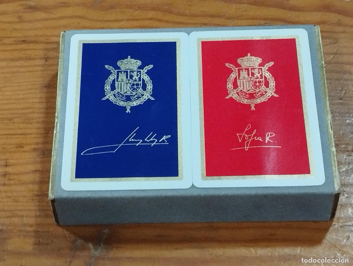 Barajas de cartas: NAIPES. DOBLE JUEGO. FIRMAS MONARQUIA ESPA&Ntilde;OLA.
