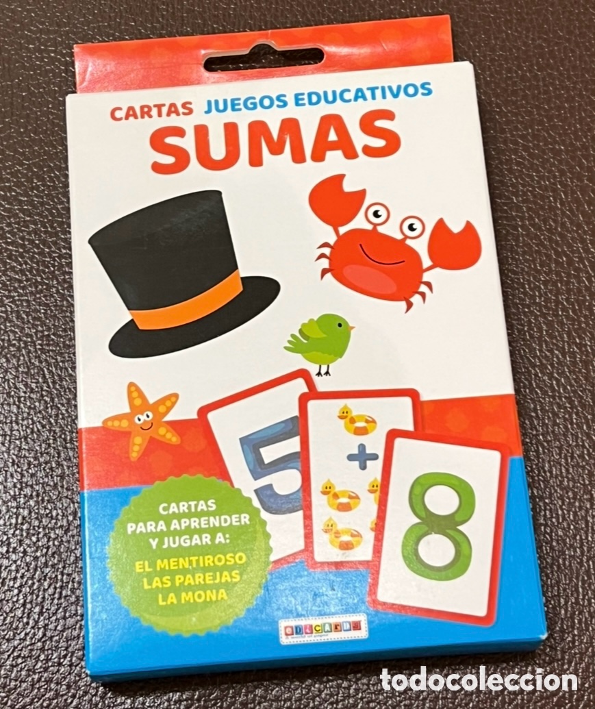 Barajas de cartas: Baraja Infantil. Sumas. Cartas para Colorear. Edicards. Juegos Educativos.