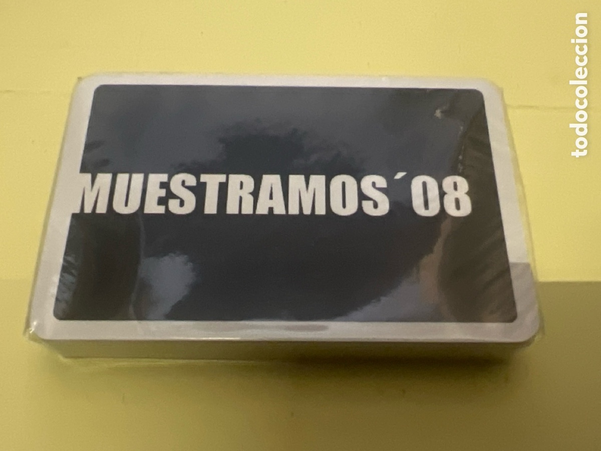 Barajas de cartas: Baraja naipe espa&ntilde;ol. Publicidad Muestramos 2008 feria muestras M&oacute;stoles. Fabricada por Naipes Comas