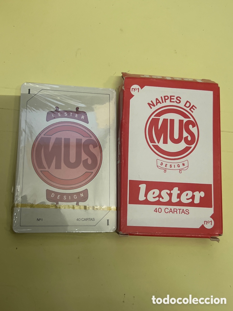 Barajas de cartas: T3/A12/15. Baraja de cartas Lester Naipes de Mus. 40 cartas. Comas.