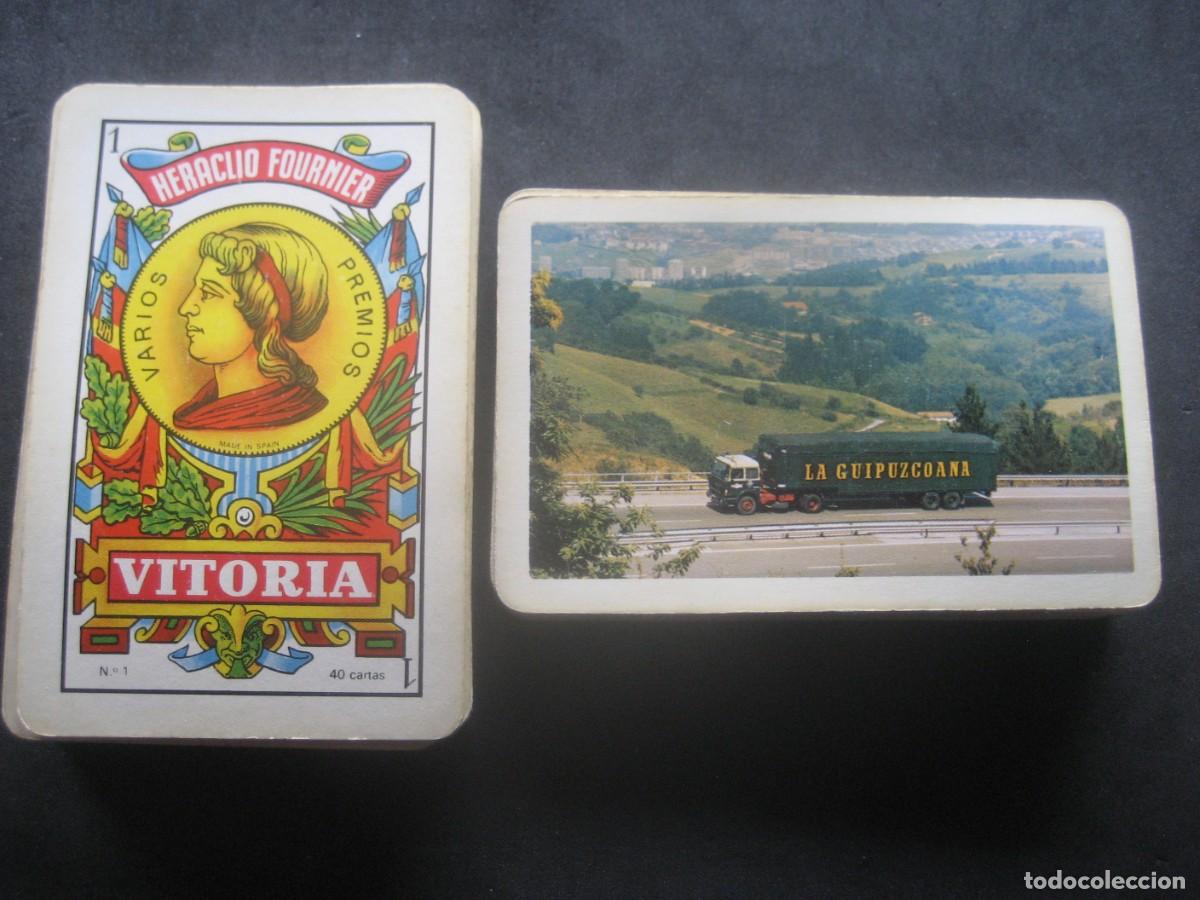 Barajas de cartas: BARAJA ESPA&Ntilde;OLA FOURNIER. PUBLICIDAD TRANSPORTES LA GUIPUZCOANA