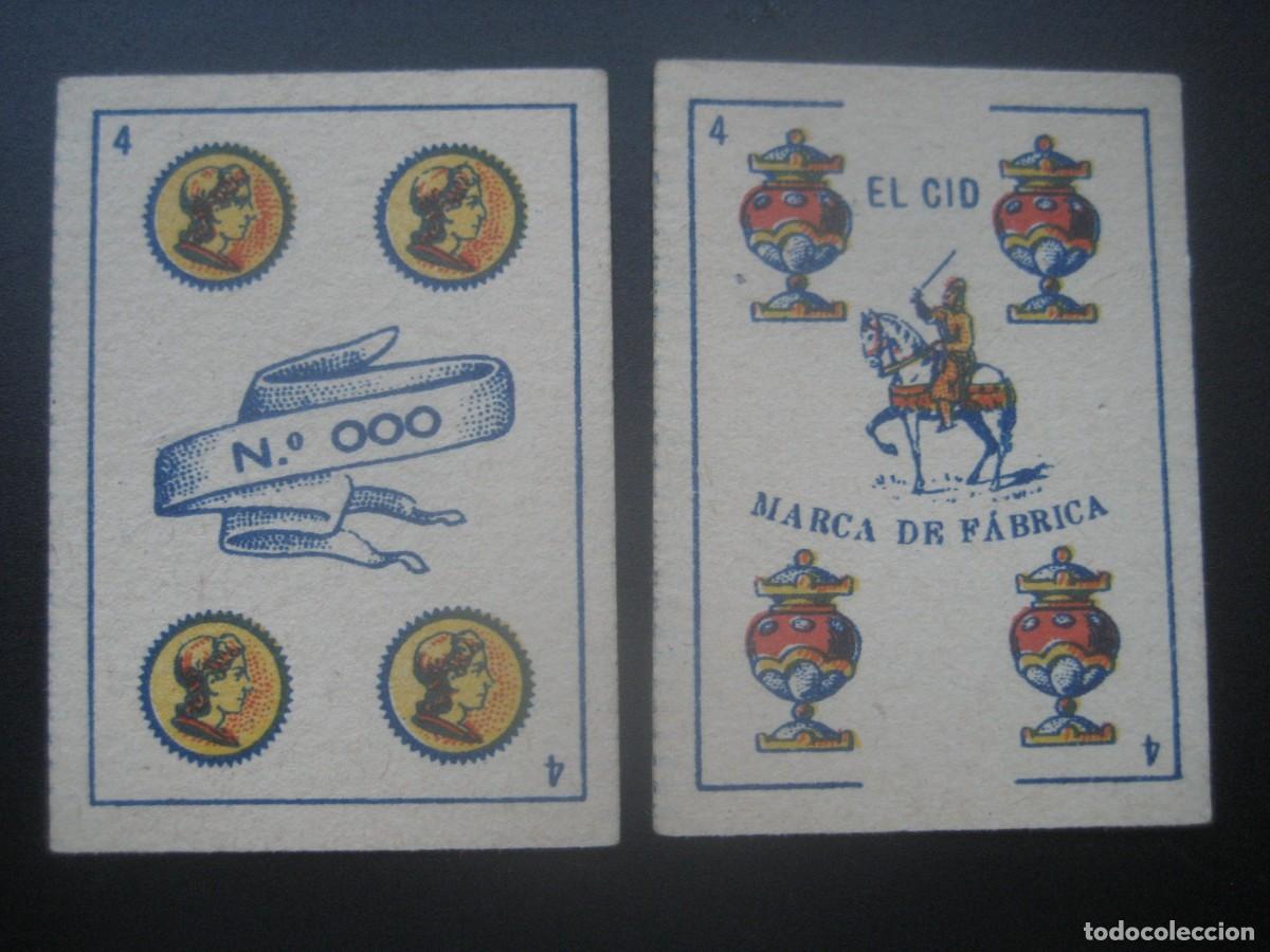 Barajas de cartas: BARAJA ESPA&Ntilde;OLA (Mini) SIMEON DURA, VALENCIA. MARCA DE FABRICA EL CID. N&ordm; 000