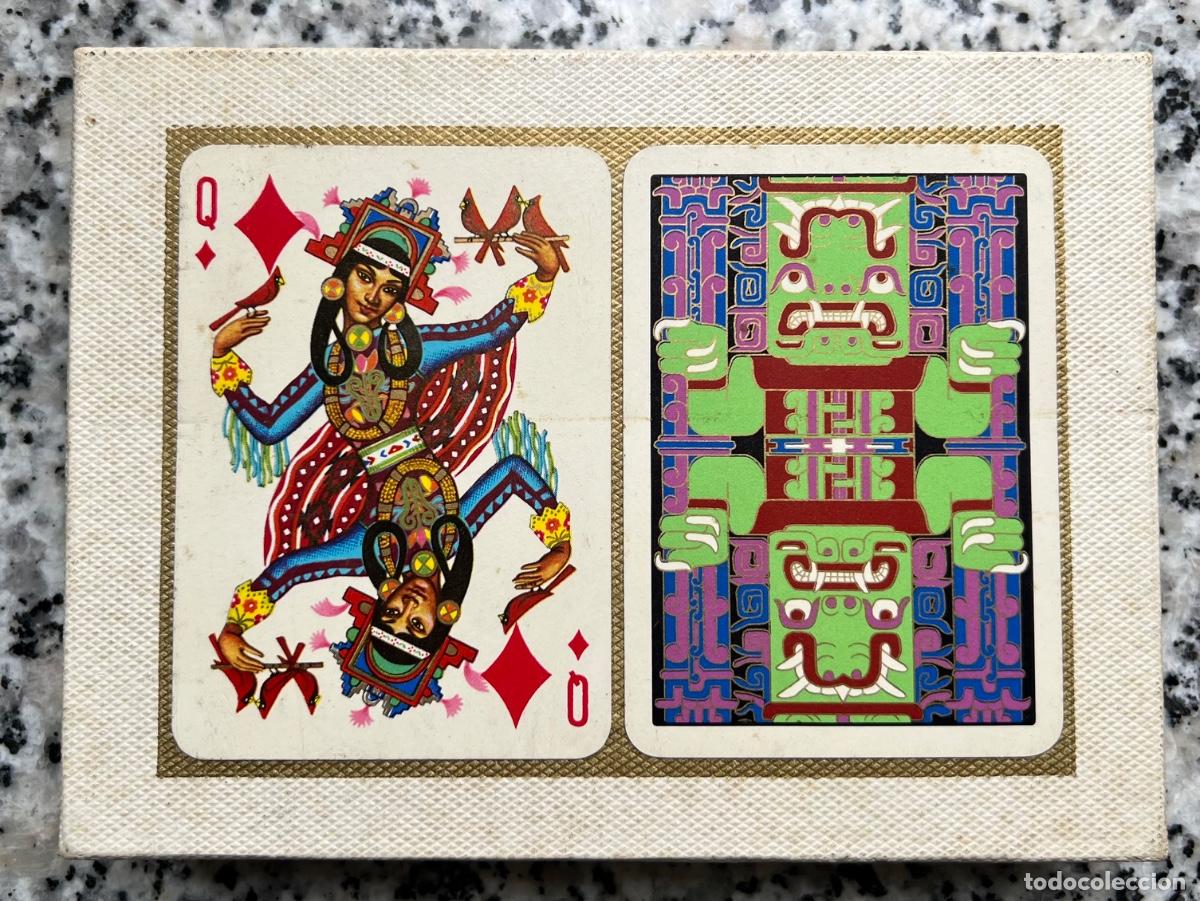 Barajas de cartas: 2 cartas naipes P&oacute;ker Fournier A&ntilde;o 1960 - Estuche publicidad Figueroa - Malia&ntilde;o (Santander)