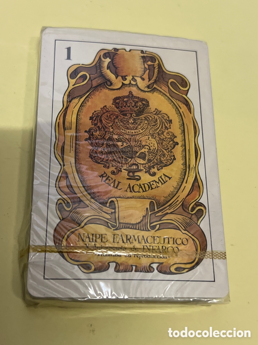 Barajas de cartas: T3/A12/21. BARAJA DE CARTAS - REAL ACADEMIA - NAIPE FARMAC&Eacute;UTICO- CINFA