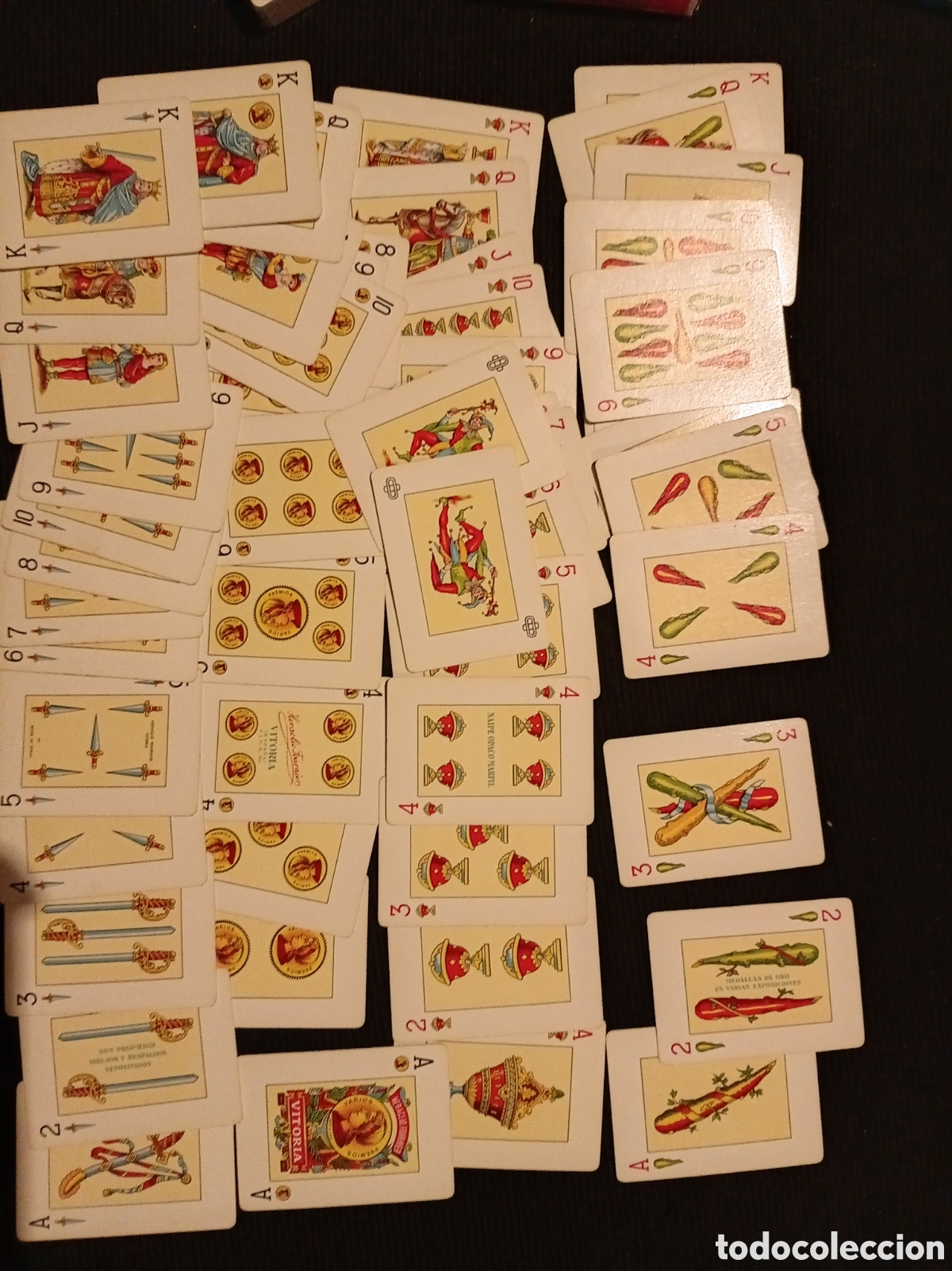 Barajas de cartas: Baraja Espa&ntilde;ola Heraclio Fournier Vitoria 1961 Completa con Comod&iacute;n y Caja Original