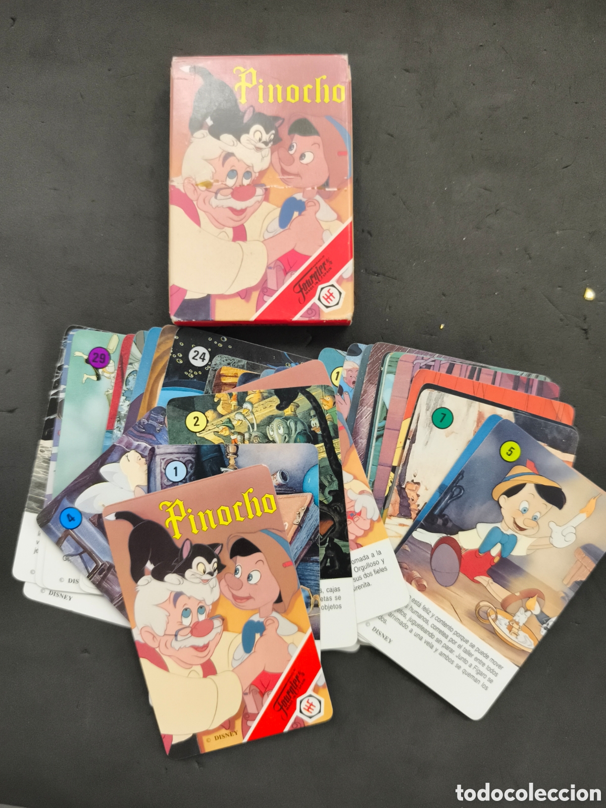 Barajas de cartas: Baraja de cartas Walt Disney Pinocho 1992 - Fournier - juego completo de 33 cartas (32 + &iacute;ndice)
