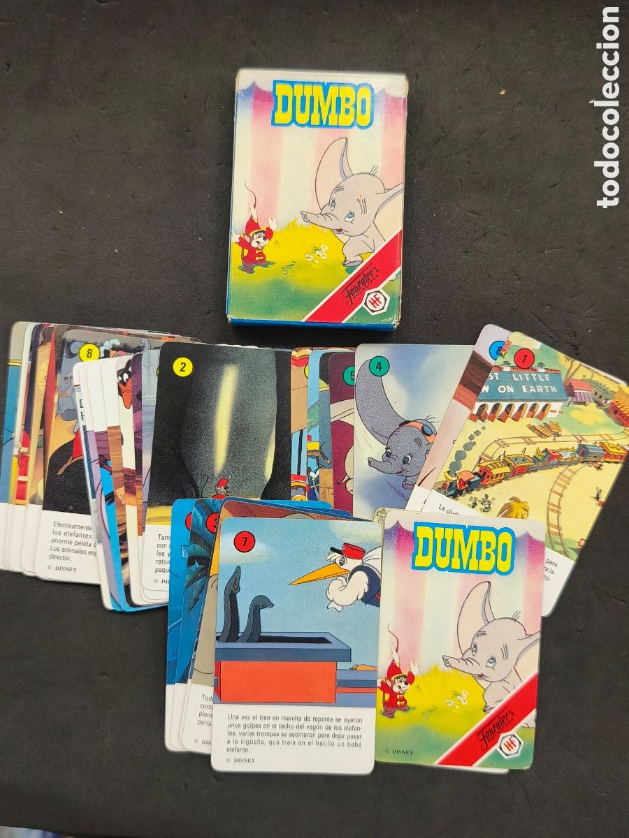 Barajas de cartas: Baraja de cartas Walt Disney Dumbo - Fournier - juego completo de 33 cartas (32 + &iacute;ndice)
