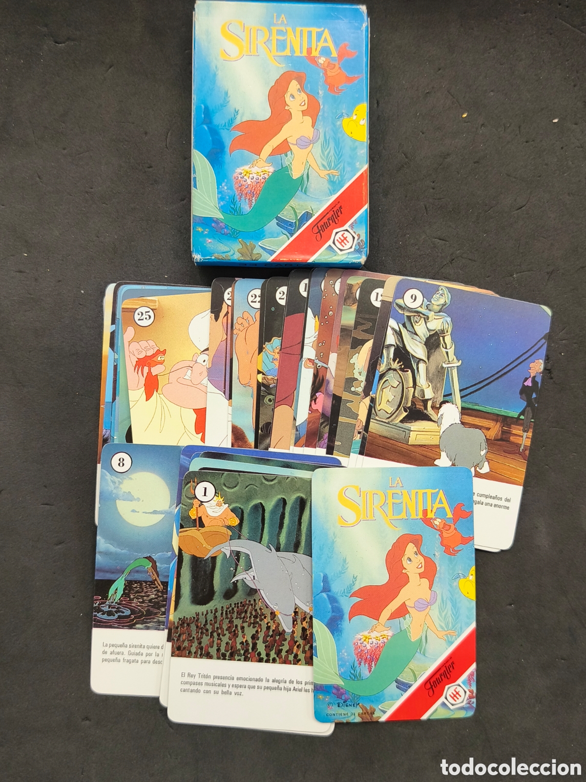 Barajas de cartas: Baraja de cartas Walt Disney La Sirenita - Fournier - juego completo de 33 cartas (32 + &iacute;ndice)