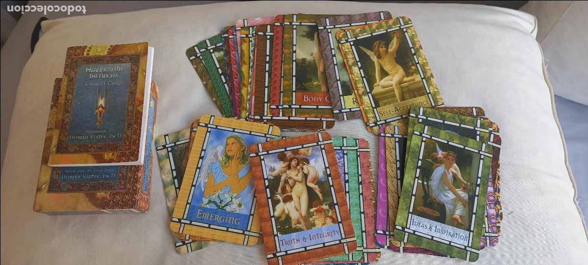 Barajas de cartas: Healing with the Angels. Oracle cards by Doreen Virtue Ph.D. Baraja de 44 cartas + libro gu&iacute;a