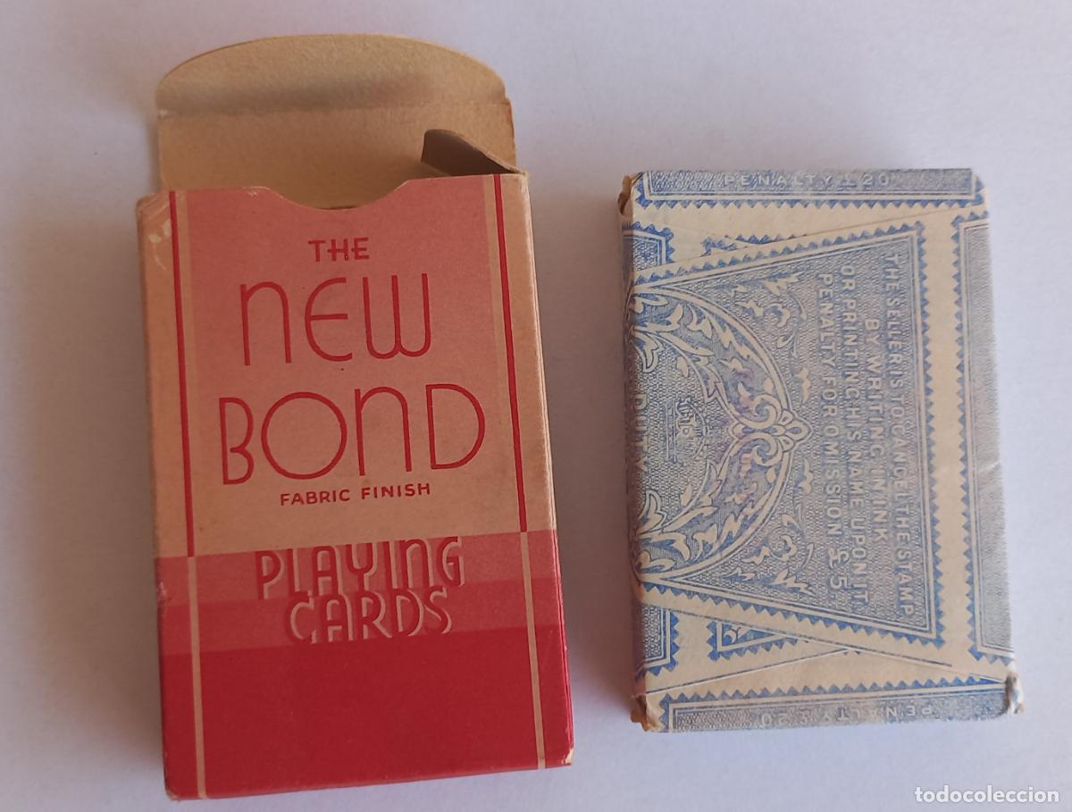 Barajas de cartas: The New Bond. Universal Playing Cards co.. fabric finish. British manufacture. Leeds. Antigua baraja