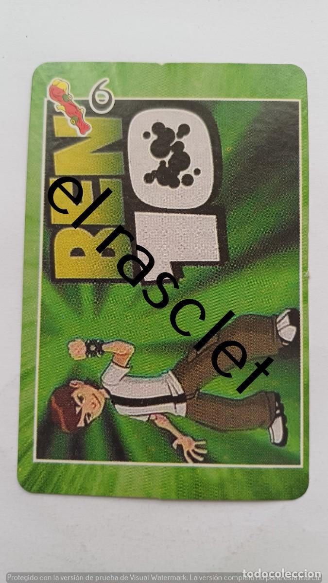 Barajas de cartas: CARTA NAIPE DE LA COLECCION BEN10 -NUMERO 6 BASTOS