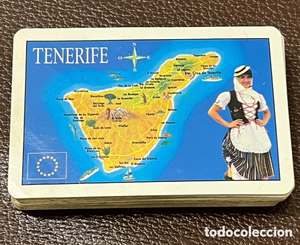 Barajas de cartas: Baraja Espa&ntilde;ola. Publicidad TENERIFE. Islas Canarias.
