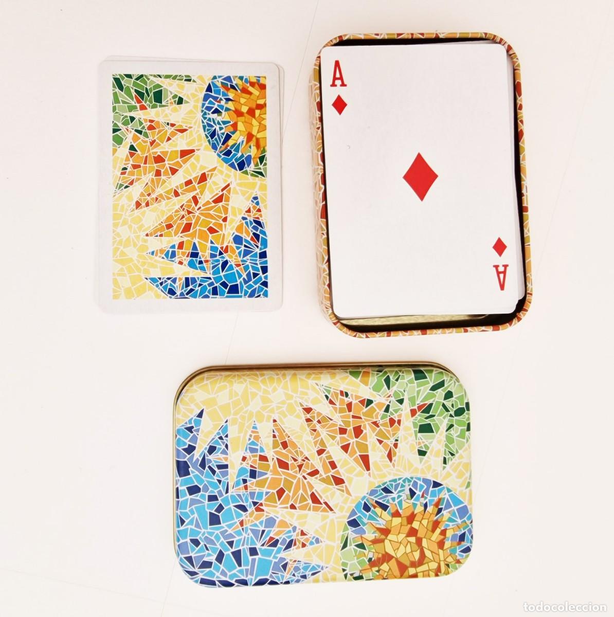 Barajas de cartas: BARAJA DE CARTAS POKER en Caja Metalica Dise&ntilde;o Mosaico Trencadis. JAVIER S.A. Nueva NAIPES Gaudi