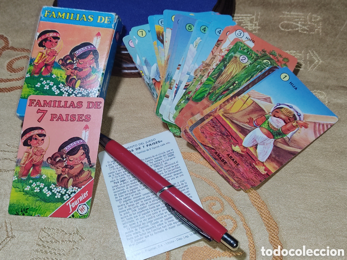 Barajas de cartas: Baraja infantil familias de 7 pa&iacute;ses,de Fournier.