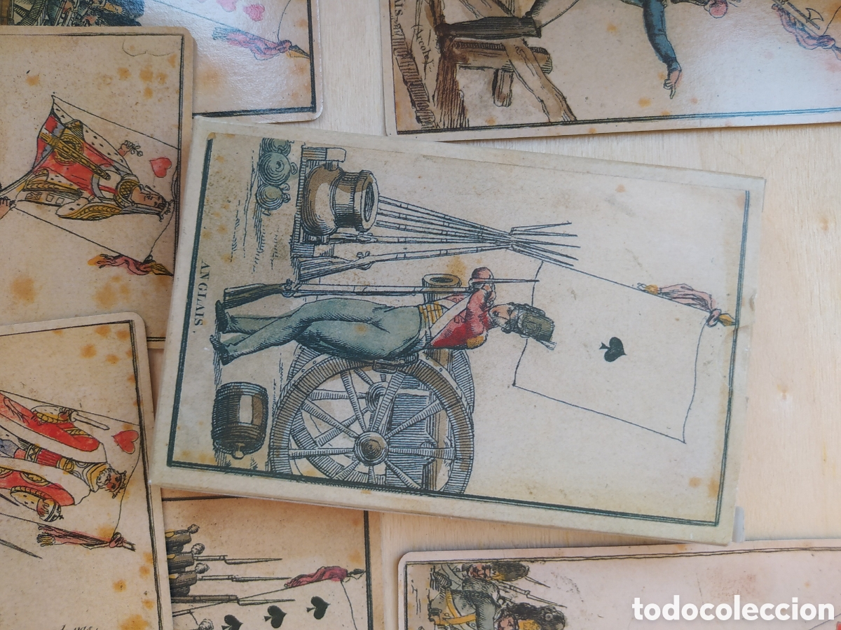 Barajas de cartas: Baraja Naipes Franceses Facs&iacute;mil Banderas 1814 Siglo XIX