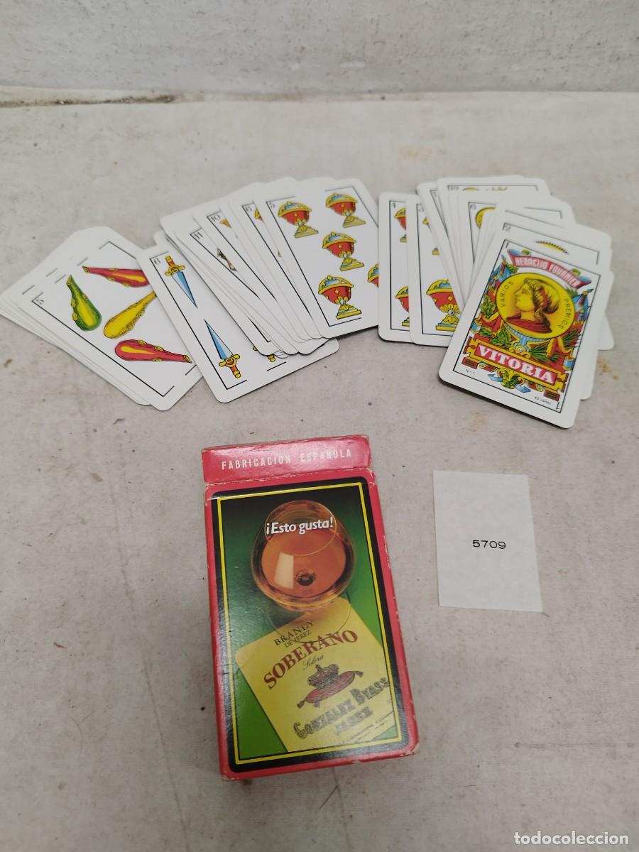 Barajas de cartas: Baraja de cartas Heraclio fournier. Naipe espa&ntilde;ol publicidad co&ntilde;ac, brandy Soberano. Sin 8s ni 9s.