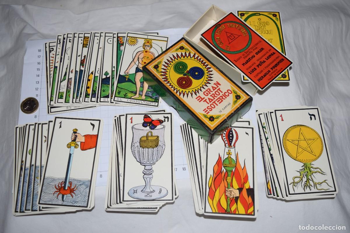 Jeux de cartes: Antigua BARAJA de TAROT FOURNIER / A&ntilde;os 70 - EL GRAN TAROT ESOT&Eacute;RICO - Buen estado - &iexcl;Mira fotos!