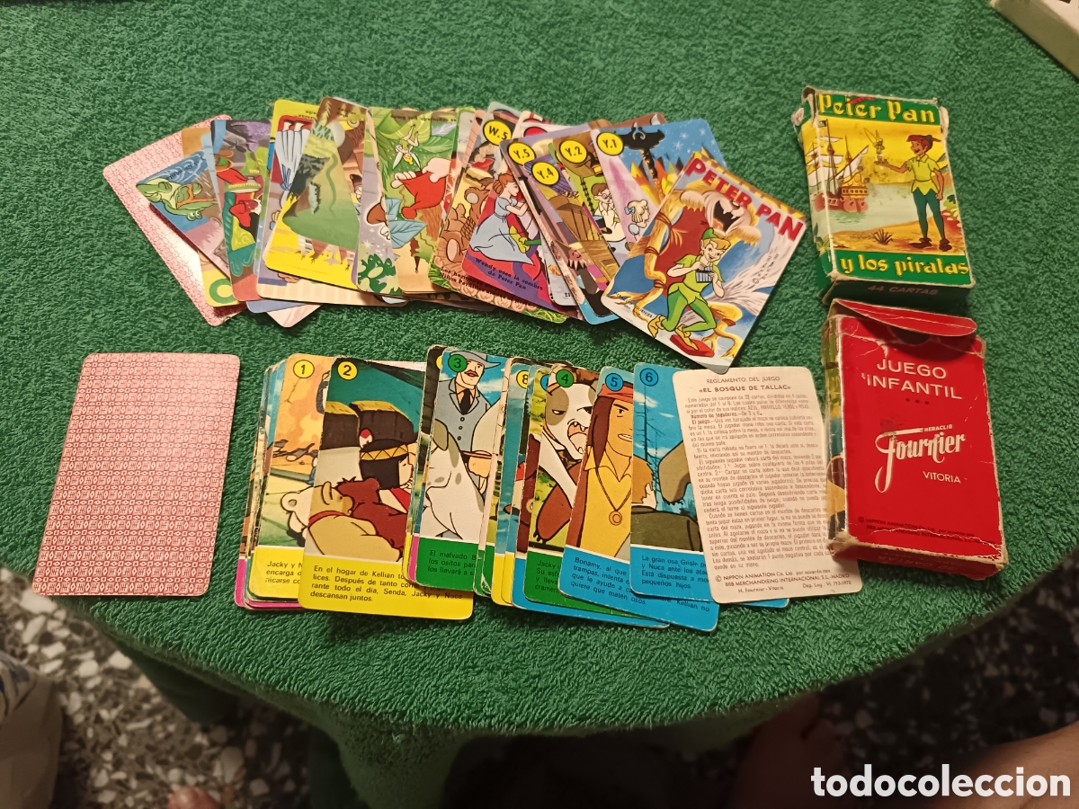 Barajas de cartas: X 2 BARAJAS FOURNIER INFANTILES, PETER PAN Y LOS PIRATAS 1962 Y EL BOSQUE DE TALLAC 1978, COMPLETAS