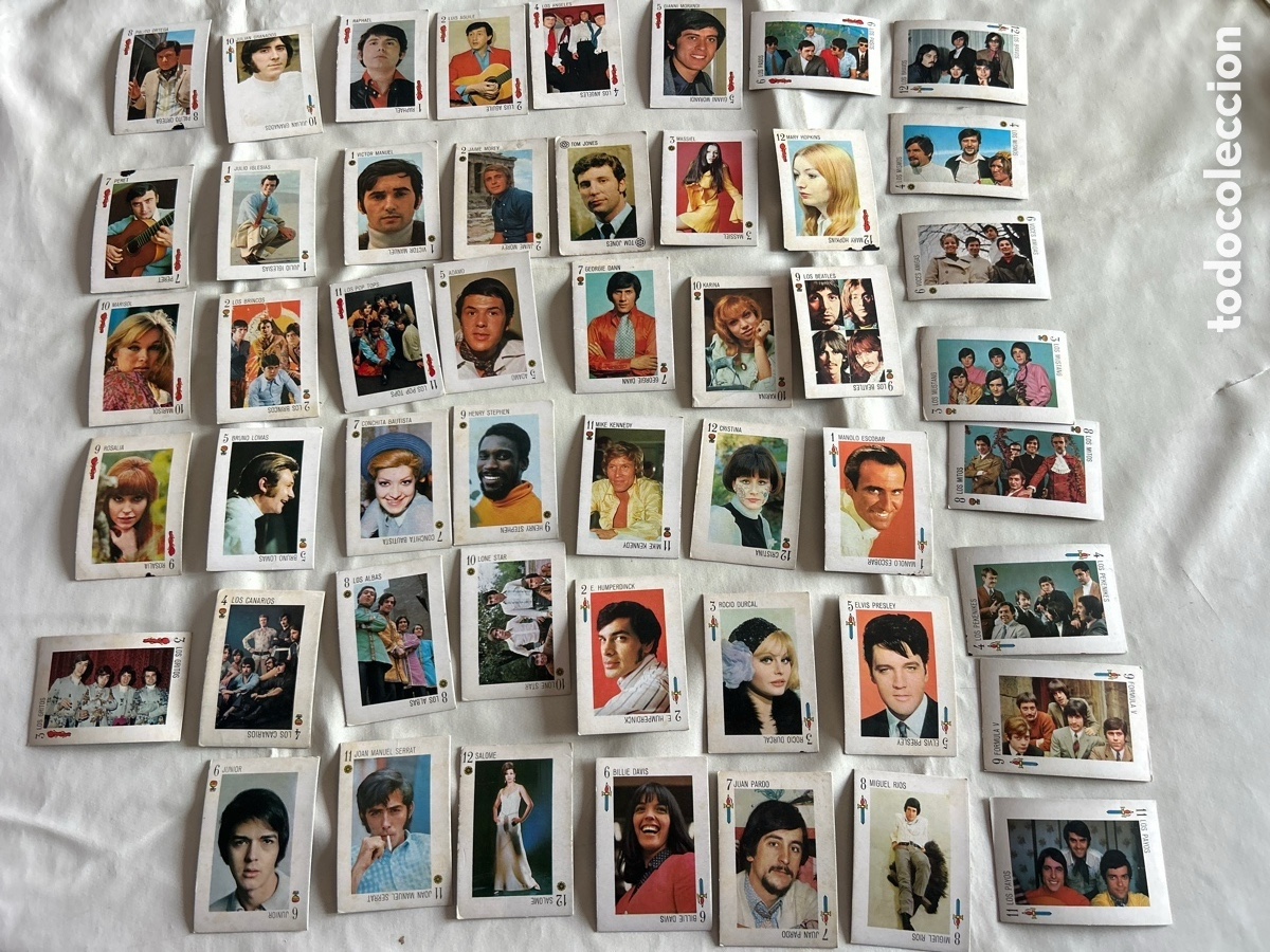 Barajas de cartas: Lote 49 cartas Tele banco canci&oacute;n a&ntilde;os 70