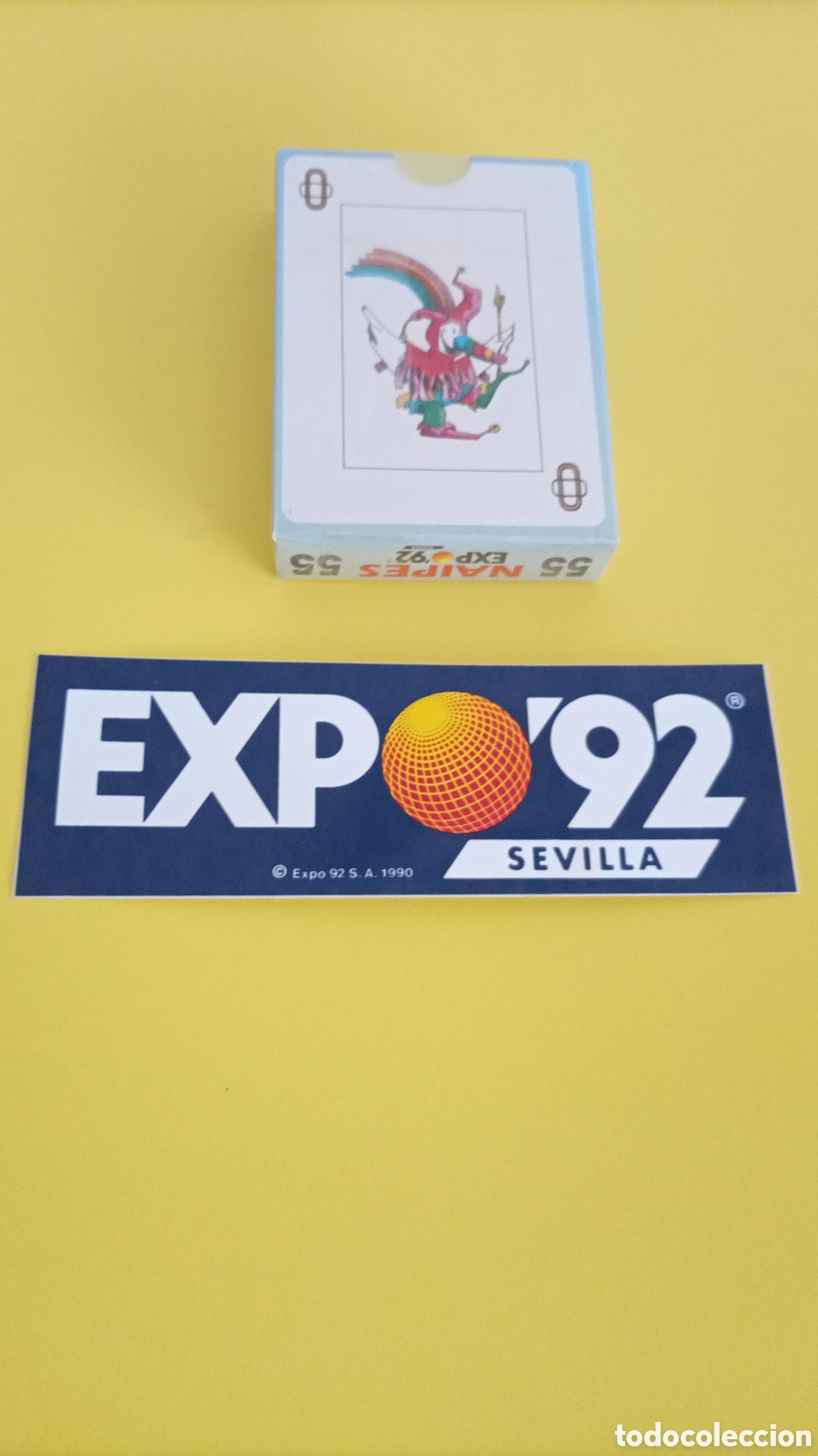 Barajas de cartas: Baraja Naipes Expo'92 Sevilla Fournier 55 cartas PRECINTADA + Pegatina ORIGINAL
