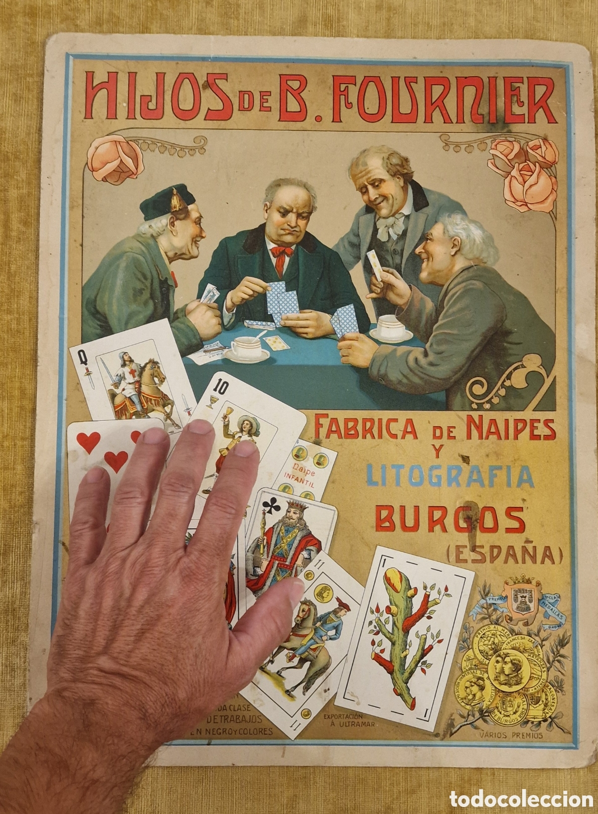 Barajas de cartas: Cartel Litogr&aacute;fico Hijos de B. FOURNIER F&aacute;brica de Naipes y Litograf&iacute;a Burgos Espa&ntilde;a