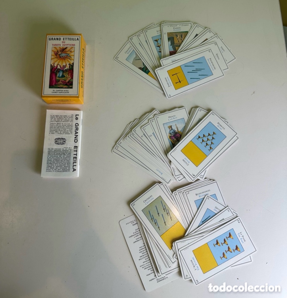 Jeux de cartes: Grand Etteilla o Tarots Egipcios completo - 78 cartas con caja y libro.