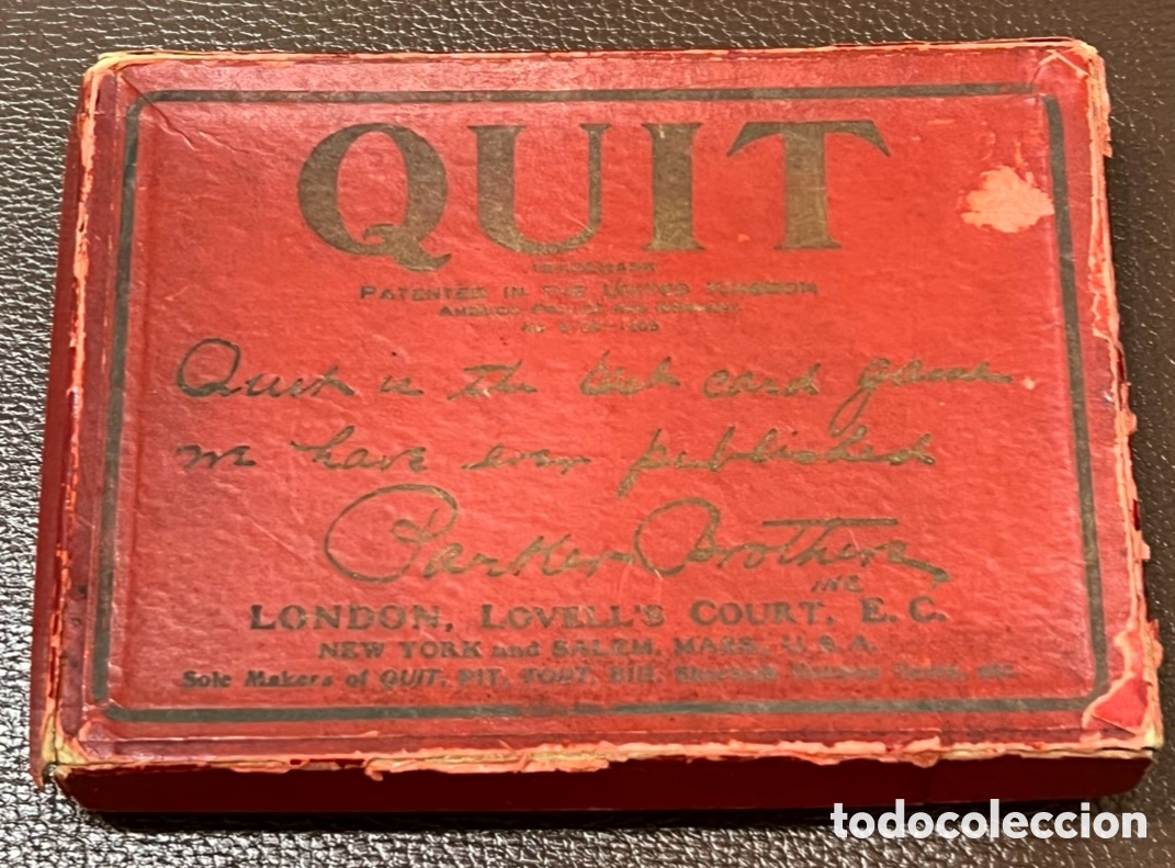 Barajas de cartas: Baraja. QUIT. Parker Brothers. Con Instrucciones. USA. 1905.