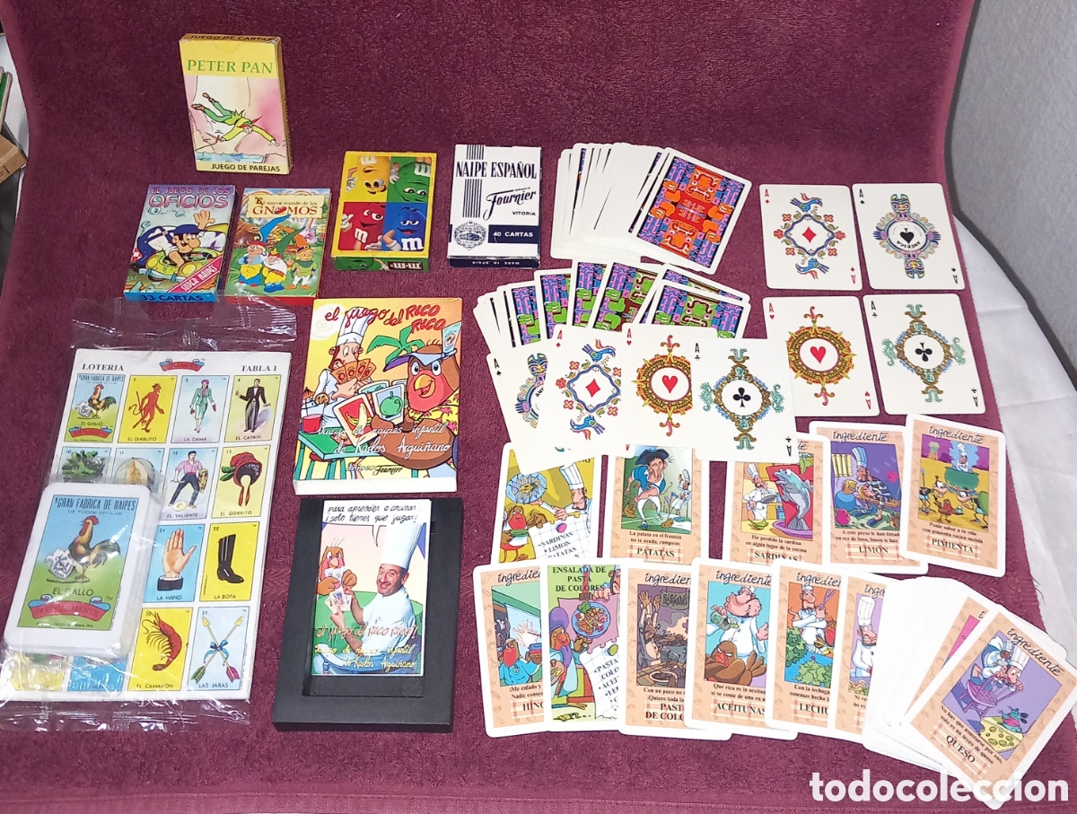 Decks of cards: LOTE 9&times;JUEGOS DE NAIPES y BARAJAS COMPLETAS(FOURNIER,DON CLEMENTE,JUEGO DEL RICO-RICO y m&aacute;s!!)