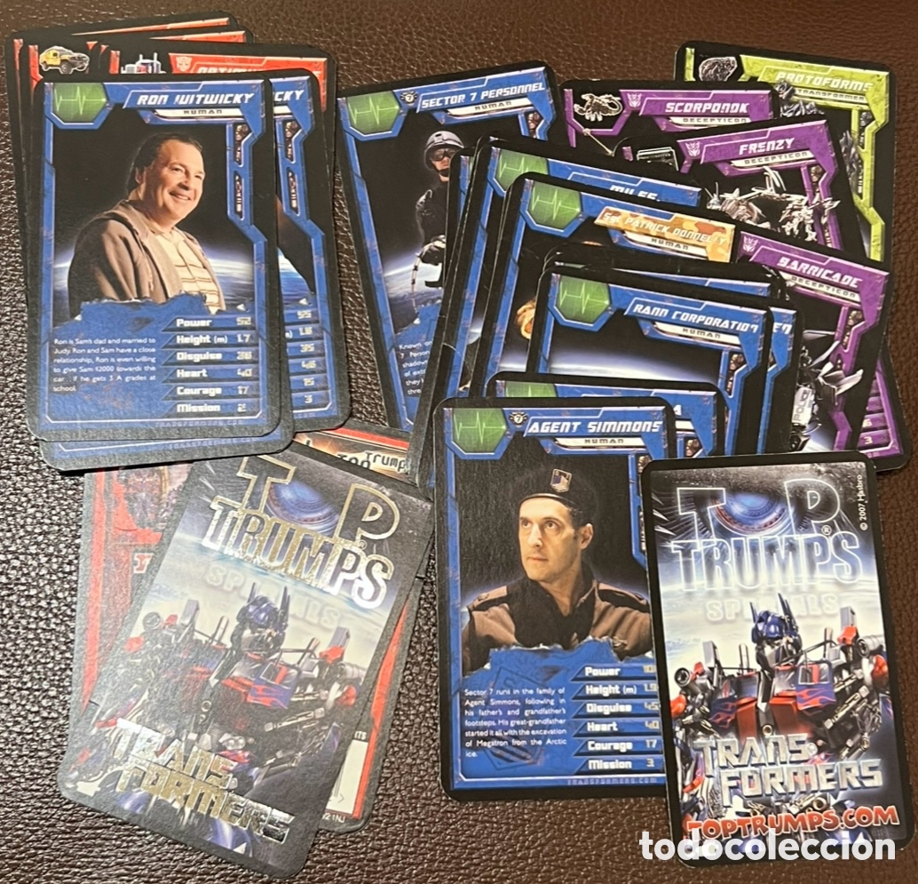 Barajas de cartas: Baraja Infantil. TOP TRUMPS. Transformers. 2007. - Foto 3